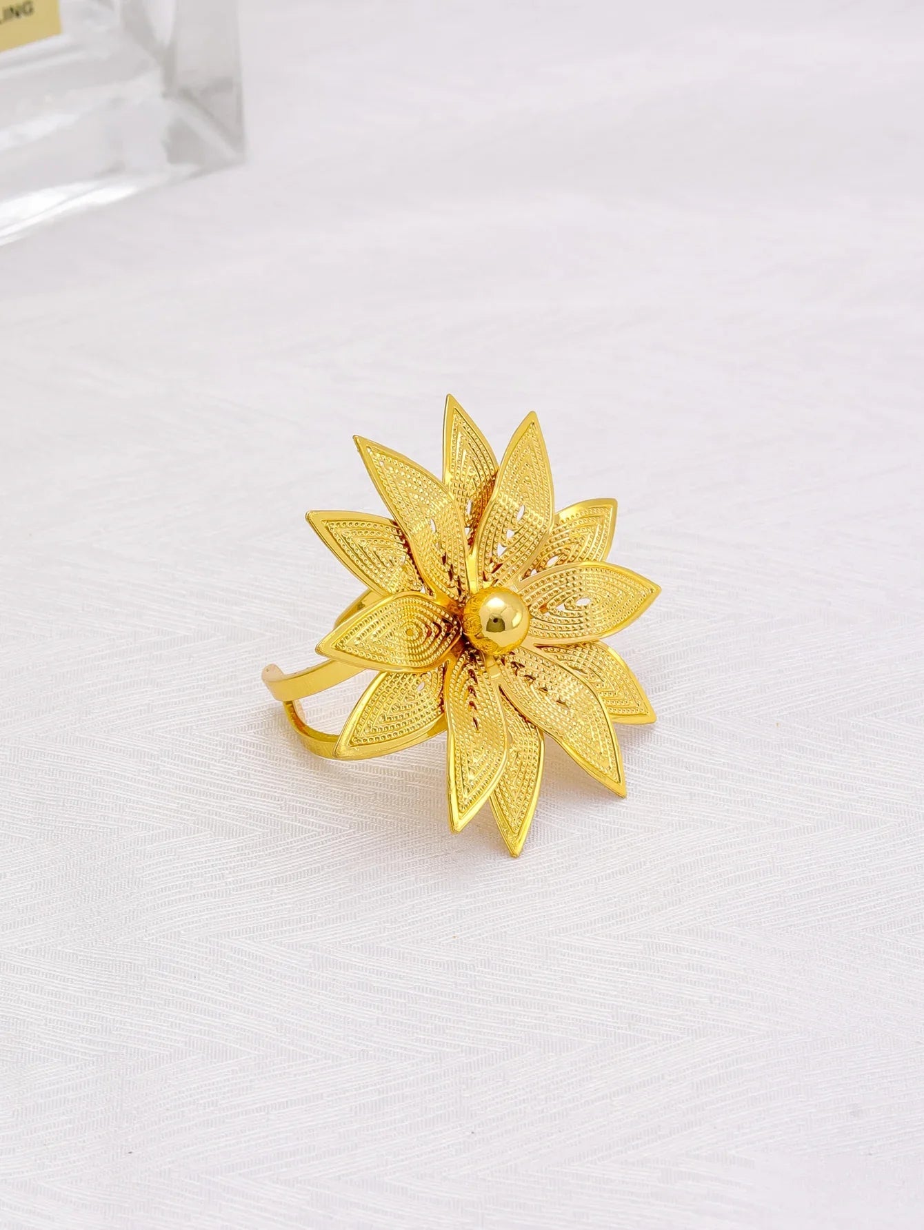 Women Necklace Earrings Ring Bracelet Jewelry Sets Flower Pendant Gold Plated Luxury Nigerian Dubai Gold Jewelery Set Beauty hair & fashionfj