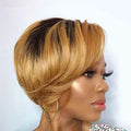 Brazilian Short Bob Pixie Cut Wig Pre plucked Lace Frontal Straight Transparent Lace Front Human Hair Wigs For Black Women  180%