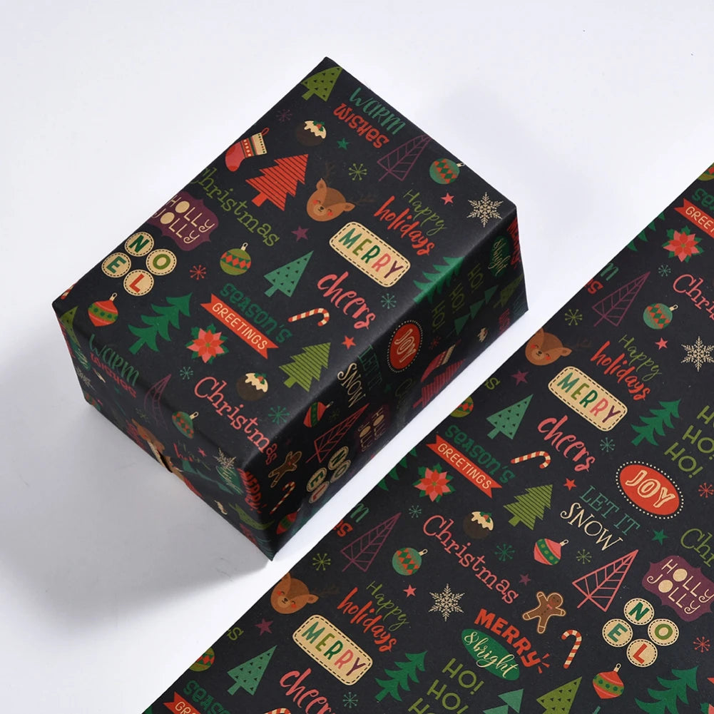 Christmas Gift Wrapping Paper Flower Bouquet Packing Kraft Paper DIY Crafts Paper Christmas New Year Party Packaging Decoration