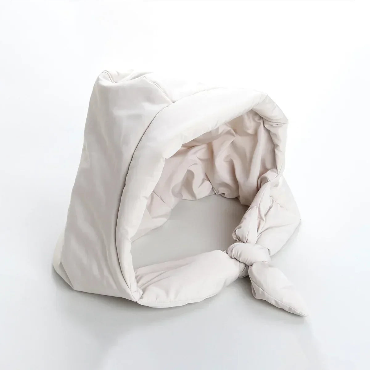 Winter Headscarf Warm Hood Down Cotton Triangle  Puff Scarf Women Thickened Windproof Water-repellent Hat for Outdoor Neck Hood