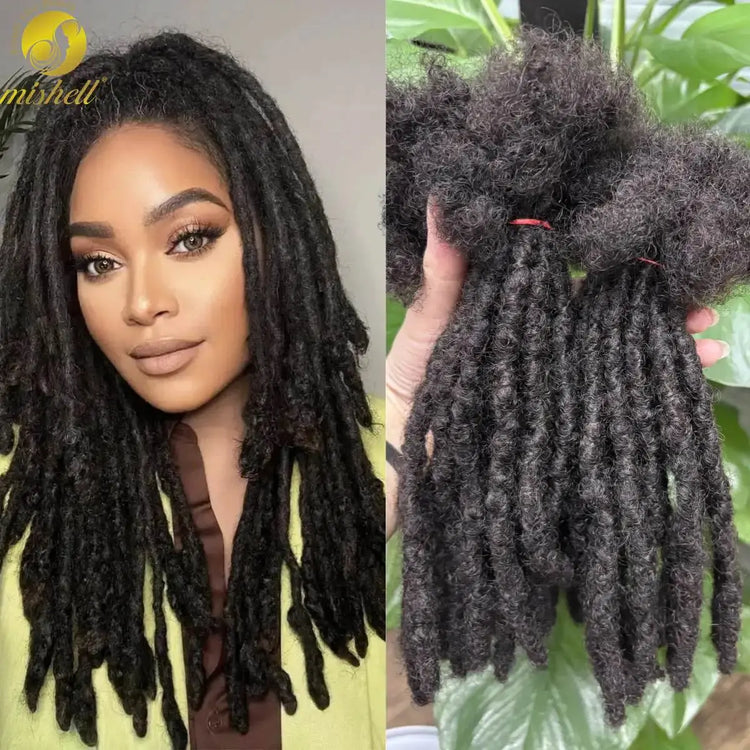 Dreadlock Extensions Human Hair 8 Inch 0.6cm Thickness Locs Inter Extensions for Women Men Kids Full Handmade Permanent Locs Beauty hair & fashionfj