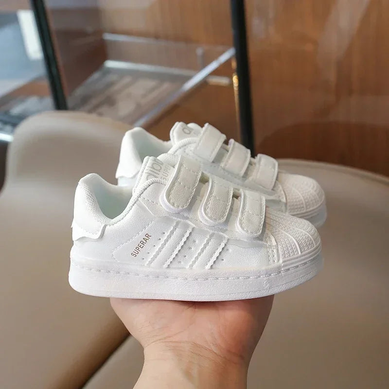Children's Sneakers Kids Fashion Design White Non-slip Casual Shoes for Boys Girls Hook Breathable Sneakers Toddler Outdoor Shoe