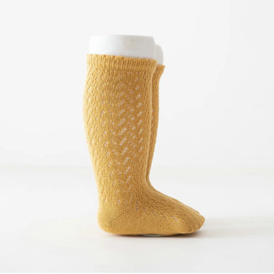 Babys Girls Princess Knitted Mesh Socks Cotton Infant Kids Girls Long Tube Socks 0-3T Summer Soft Toddler Girls Knee High Socks