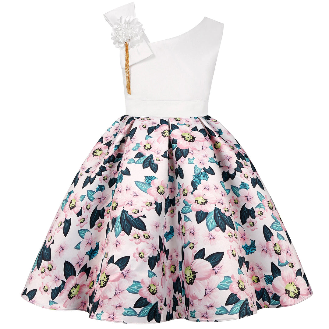 2025 New holiday party children's dress Children's puffy sleeve dress bow princess dress sold well Beauty hair & fashionfj