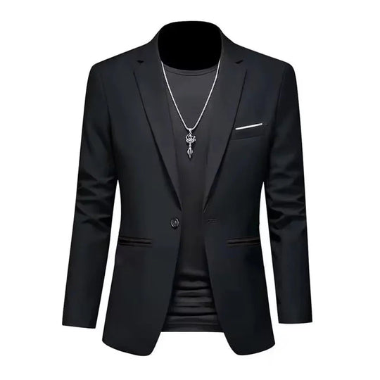 Men's Trendy Leisure Boutique Suit Jacket  Autumn Casual Business Slim Fit Non-ironing Single Button Suit Solid Formal Blouse Beauty hair & fashionfj