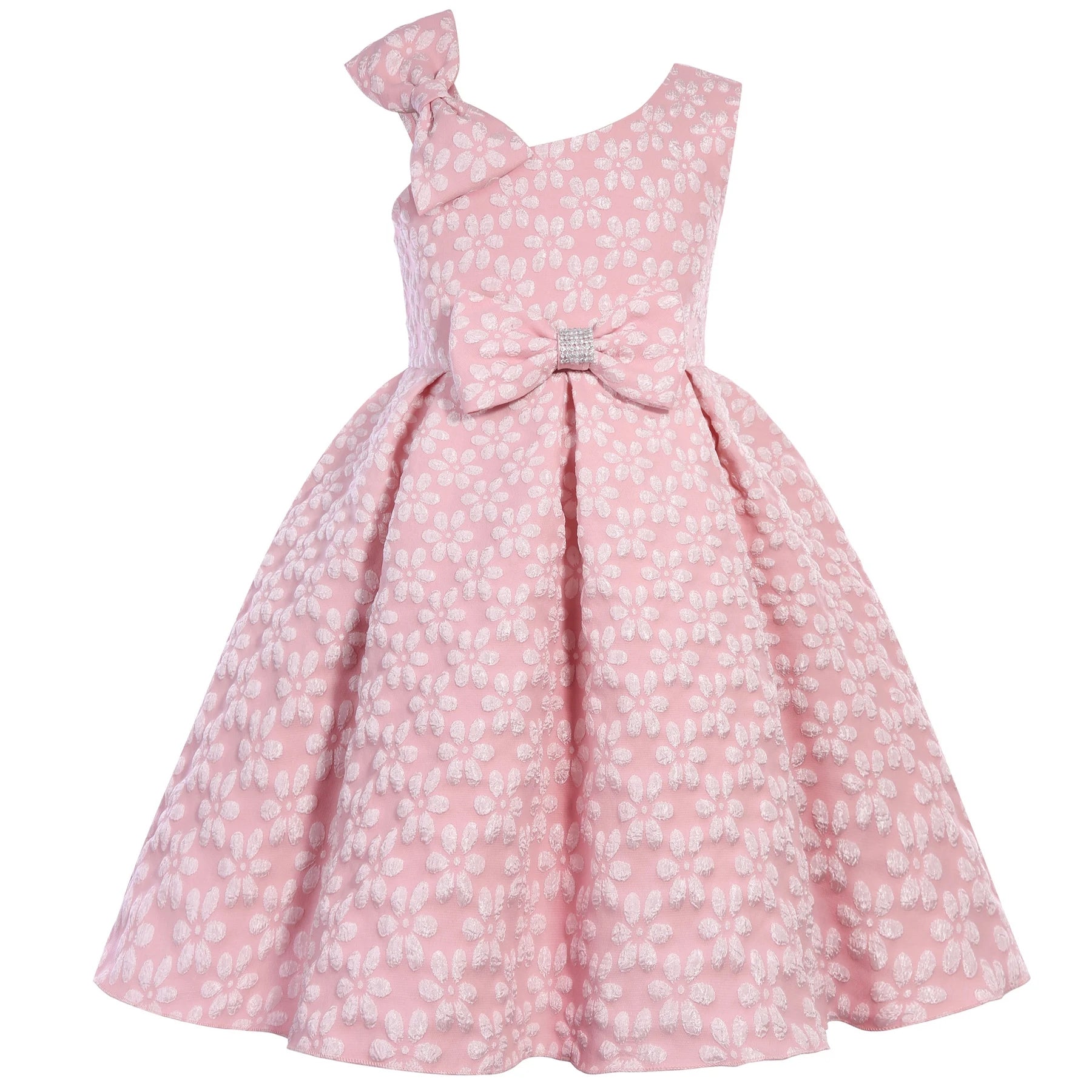 Foreign Trade Children's Clothing Girls Dresses Princess Slant Shoulder Bow Sequins Dress High-End Sleeveless Little Girl Presen Beauty hair & fashionfj