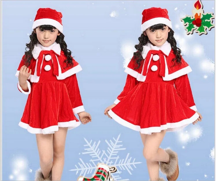 Christmas Baby Clothes Kids Santa Claus Cosplay Costume Boys Long Sleeve Clothes Toddler Girls Dress Cute Infant Winter Outwear