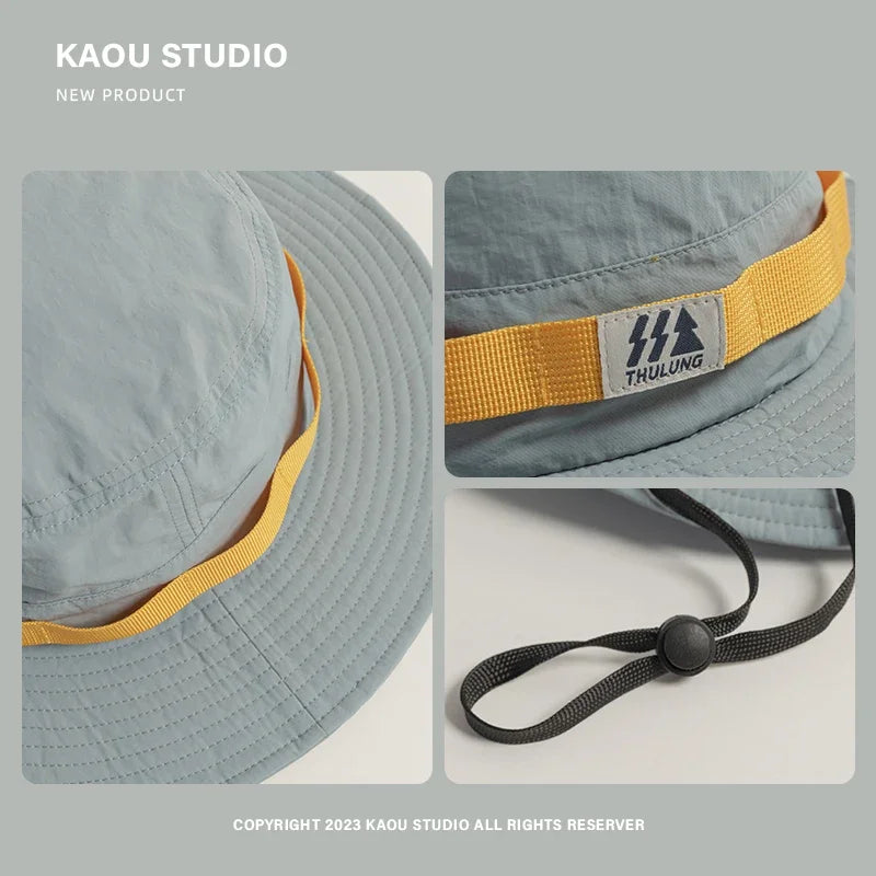 Outdoor Hiking Bucket Hats for Women Men Spring Summer Big Brim Fisherman Sun Protection Sun Hats Fashion Versatile Travel Cap Beauty hair & fashionfj