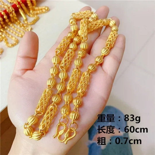 9999 real gold necklace men's 24 K gold necklace personalized new large thick chain transit necklace Beauty hair & fashionfj