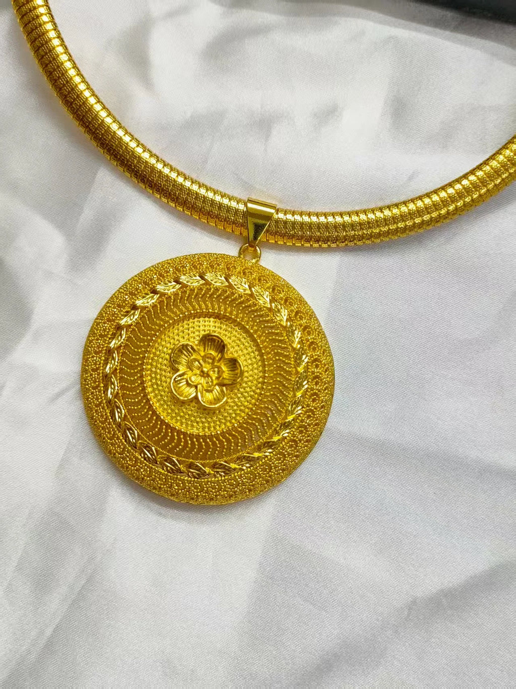 Luxury 24k Gold Plated Indian Dubai Bridal Jewelry Set for Women Ethiopian Wedding Necklace And Earrings Accessories