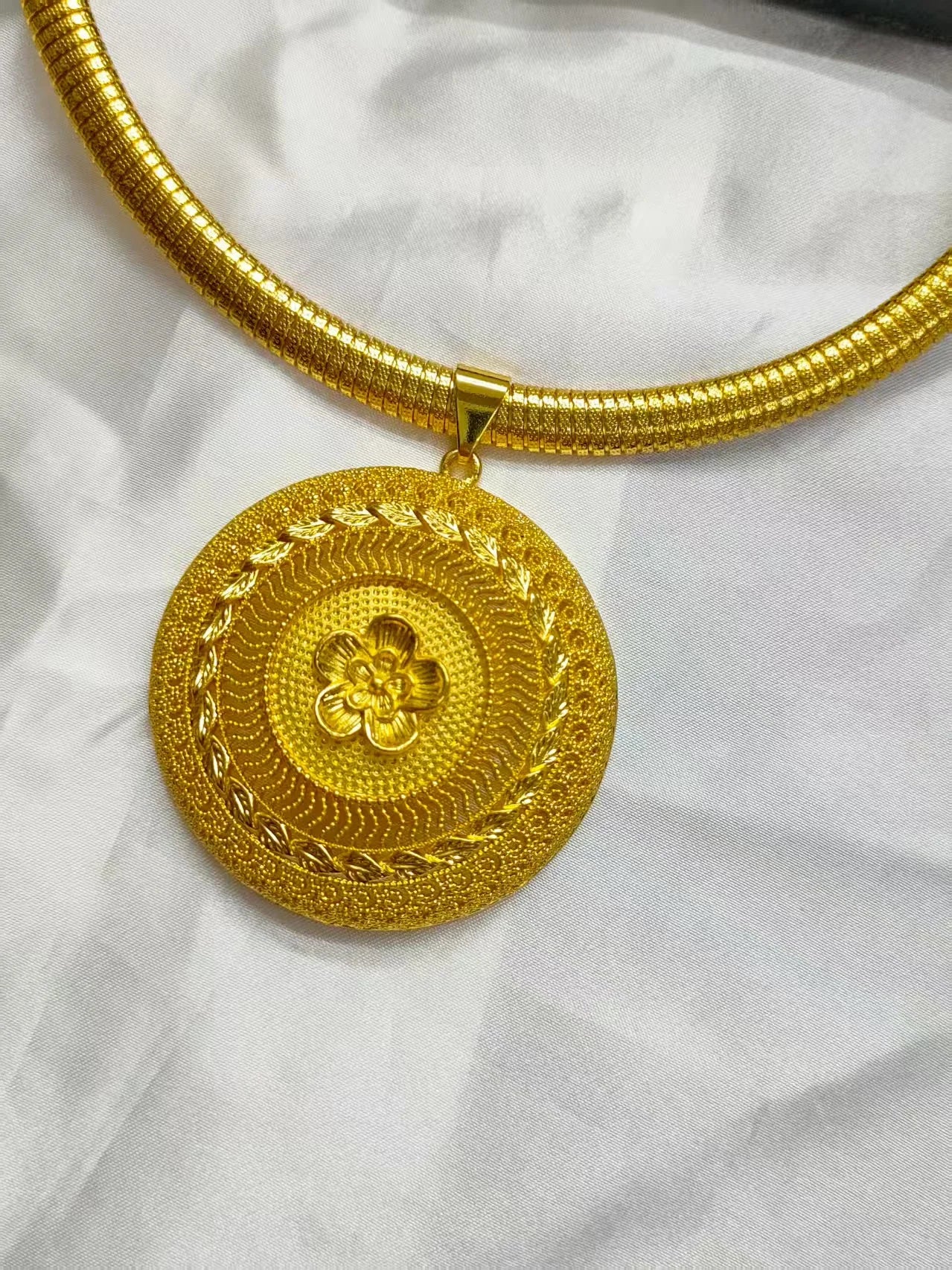 Luxury 24k Gold Plated Indian Dubai Bridal Jewelry Set for Women Ethiopian Wedding Necklace And Earrings Accessories