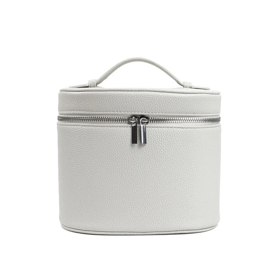 Customizable Name Portable Travel Storage Bag - Removable Cosmetic Bag with Separate Washing Compartment Pebble Leather
