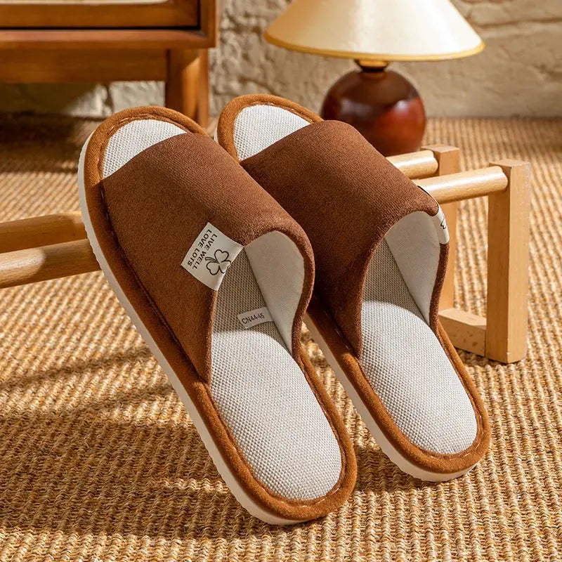Slippers for Men，Non-Slip Soft-Soled Indoor House Slippers for Spring&Summer, All-Season Linen Home Comfortable Slippers Beauty hair & fashionfj