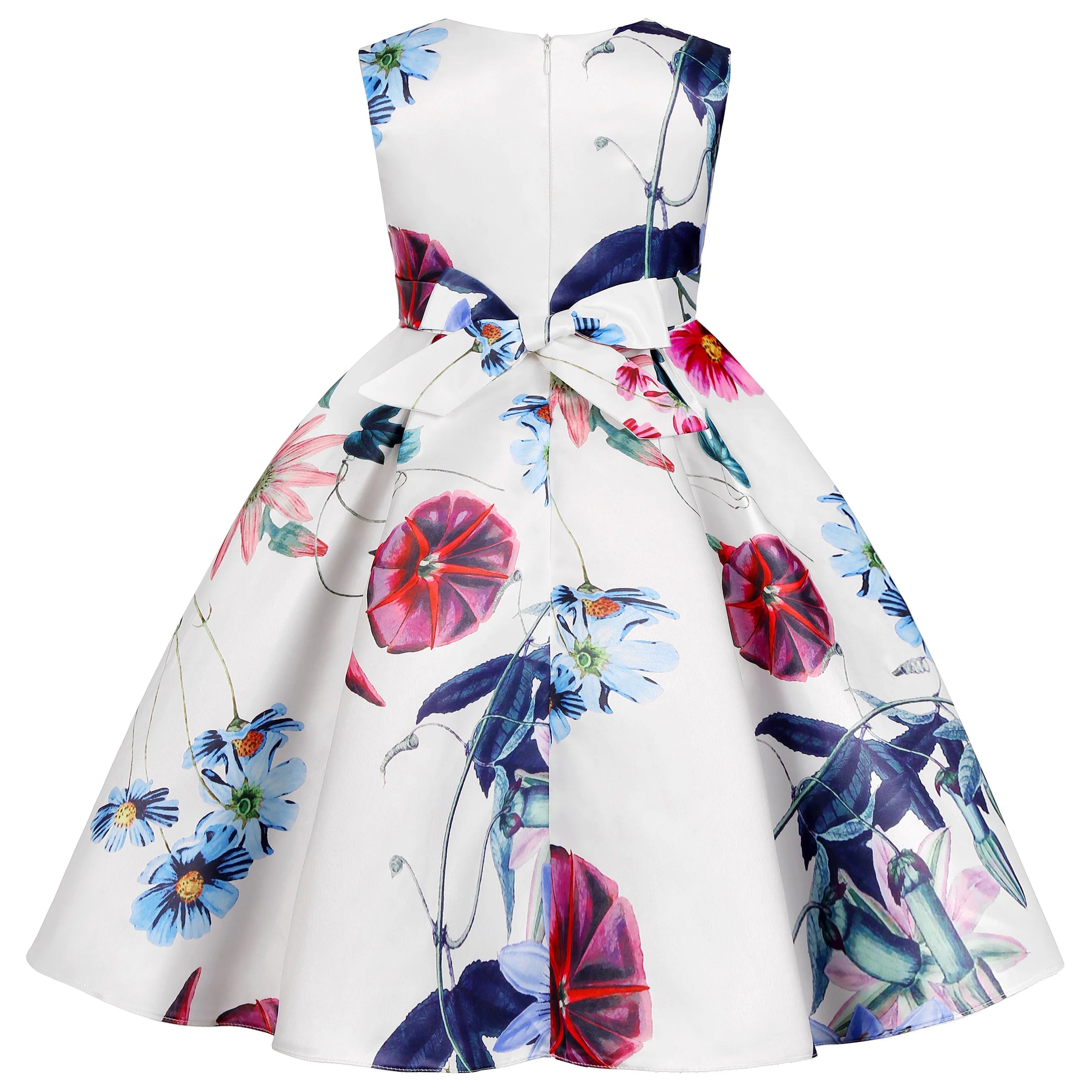 2025European and American children's new flower vintage print princess dress girl holiday party dress dress Beauty hair & fashionfj