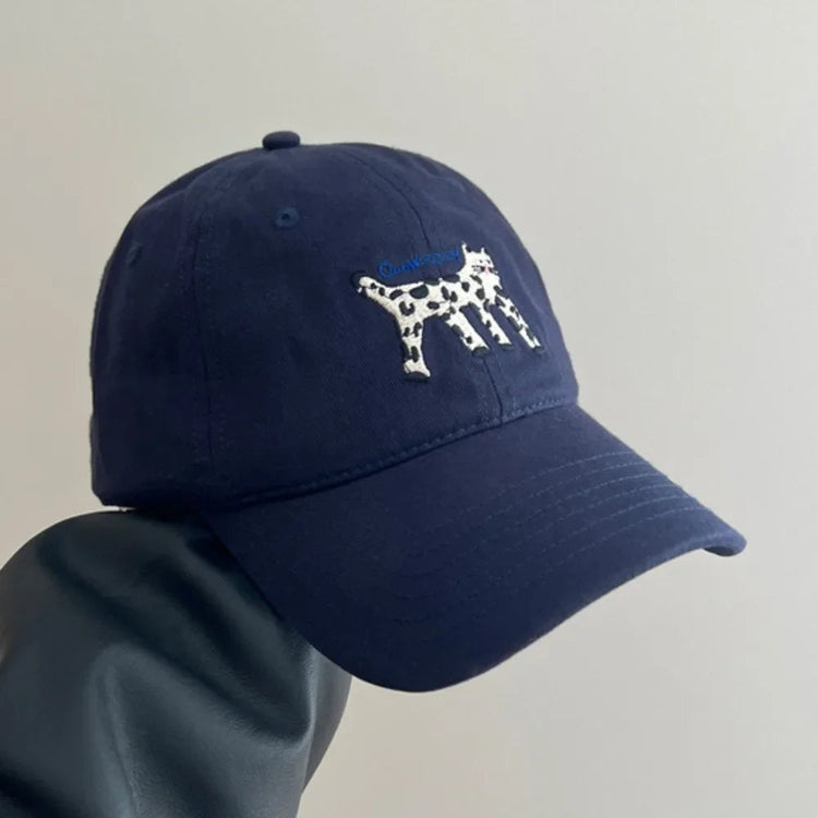 Retro Embroidered Embroidery Baseball Cap Spotted Cat Peaked Cap Letter Baseball Hat Sunscreen Hat Retro Sun Hat Spring Summer Beauty hair & fashionfj