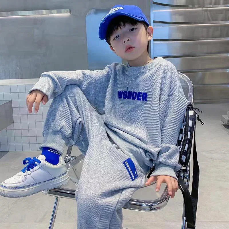 New Boys Casual Sets Boys Sports Autumn Suits Children's Spring Letter Tracksuit Kids Fashion Sweatshirts+Pants 2Pcs Outfits Beauty hair & fashionfj
