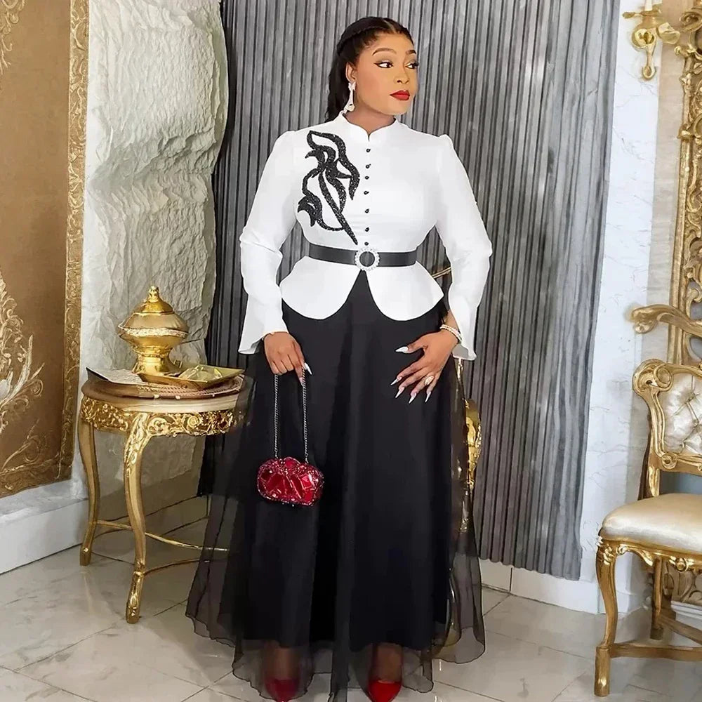 Plus Size African Party Dresses for Women 2025 New Fashion Dashiki Ankara Wedding Evening Gown Elegant Muslim Maxi Dress Beauty hair & fashionfj