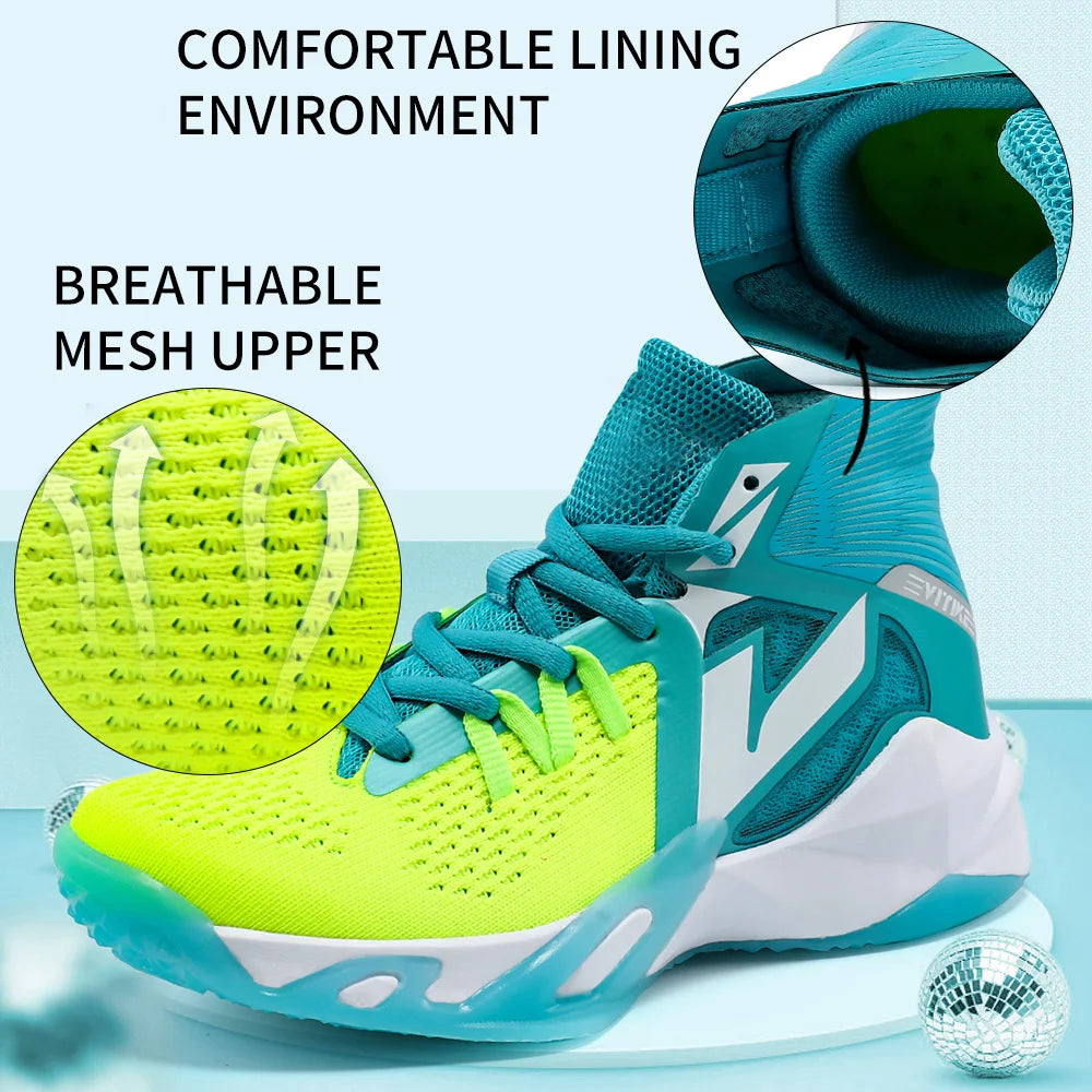 Kids Basketball Shoes Sneakers Durable  Non-Slip Running Shoes Secure for Little Kids Big Kids and