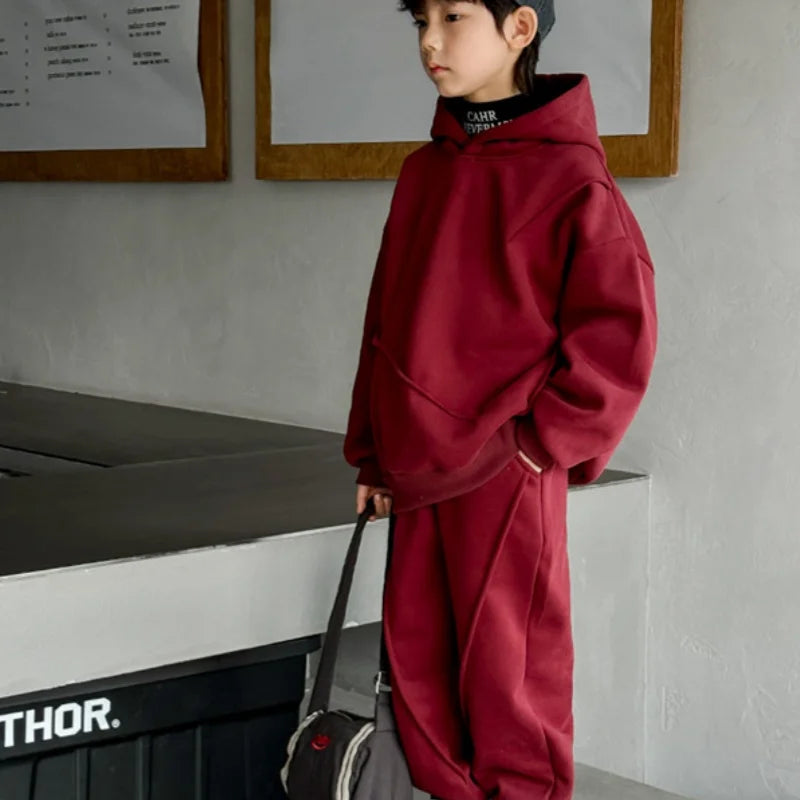 2025 Hooded Spring Autumn Cotton High Quality Christmas Gift Children Clothin Boys Sweatshirts +Pants Kids Suits 2PCS/Set Cotton Beauty hair & fashionfj