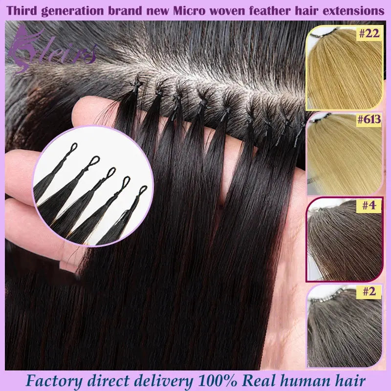 ADEIRS New Feather hair extensions 100% Human Hair Real Natural Hair Comfortable and Invisible Black Brown Blonde Straight Beauty hair & fashionfj