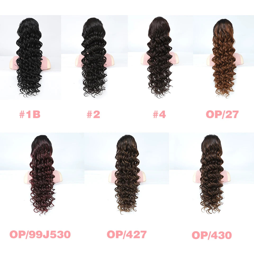 24 Inch Ponytail Extension Synthetic Long Curly Wavy Drawstring Pony Tail Hair Extension For Black Women Daily Party Use African
