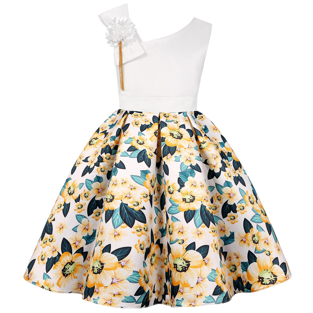 2025 New holiday party children's dress Children's puffy sleeve dress bow princess dress sold well Beauty hair & fashionfj