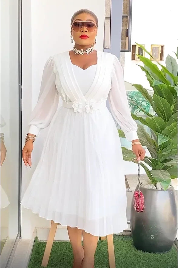 African Dress Women Fashion Elegant Clothing Plus Size Wedding Party Summer Dressing 2025 For Office Pleated Skirt Daily Wear Beauty hair & fashionfj