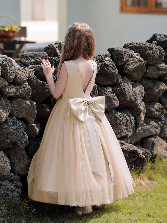 Formal Birthday Party Dress for Teenage Girls New Design Big Bow Tulle Dresses Kids Princess Prom Pageant Ball Gown Size 5-12y Beauty hair & fashionfj