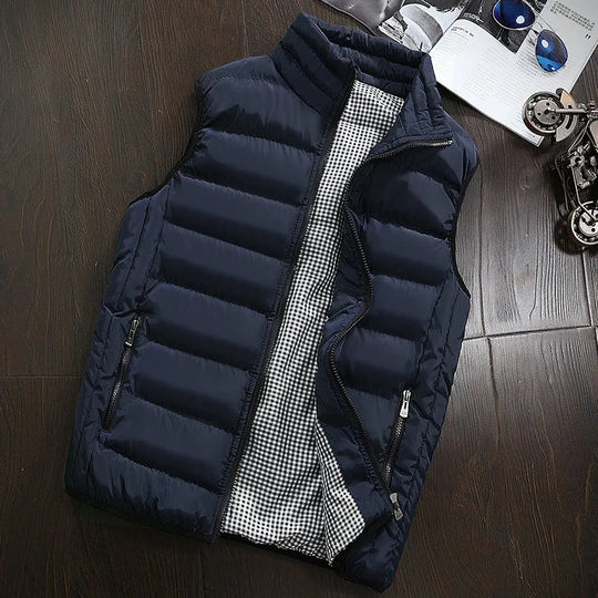 Men Vest Windproof Vest Men Jacket Sleeveless Vest Winter Jacket Casual Coat Men down Cotton Warm Thicken Waistcoat thick gilet Beauty hair & fashionfj