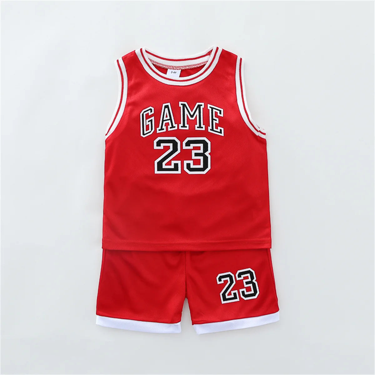 2PCS Children's Summer Fashion Tank Top Basketball Suit Baby Sleeveless Shorts Sports Set Beauty hair & fashionfj