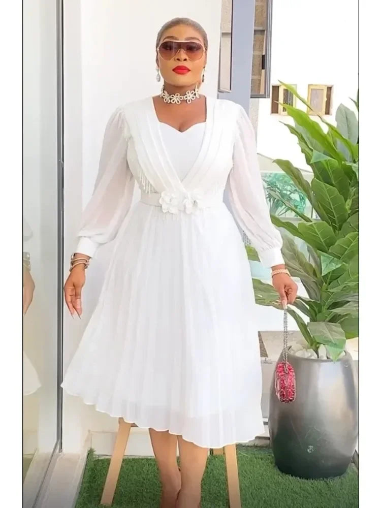 African Dress Women Fashion Elegant Clothing Plus Size Wedding Party Summer Dressing 2025 For Office Pleated Skirt Daily Wear Beauty hair & fashionfj
