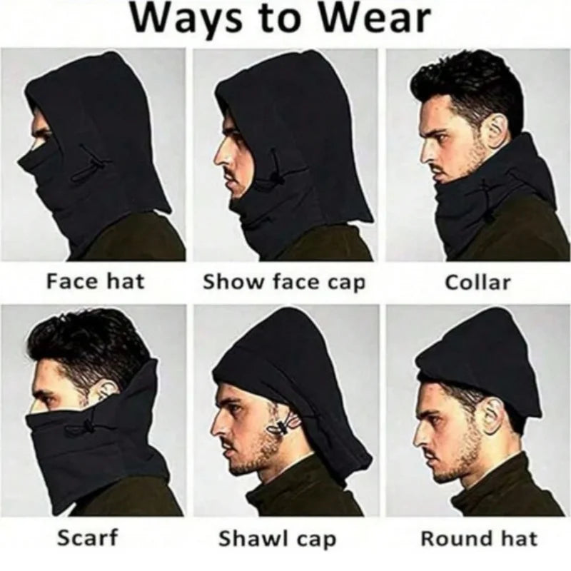 Autumn and winter warm face mask, head cover, riding windproof hat, thickened warm fleece head cover