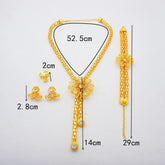 Elegant 24k gold necklace jewelry set for women, AU999 pure gold bracelet Beauty hair & fashionfj
