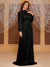 DEERVEADO Evening Dresses Woman Elegant A Line High Neck Full Sleeves Formal Occasion Party Dresses Evening Gowns Beauty hair & fashionfj