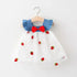 (0-3 Years) Summer New Girls Dress Small Flying Sleeve Bow A-child Dress Embroidered Strawberry Cool Princess Dress Beauty hair & fashionfj