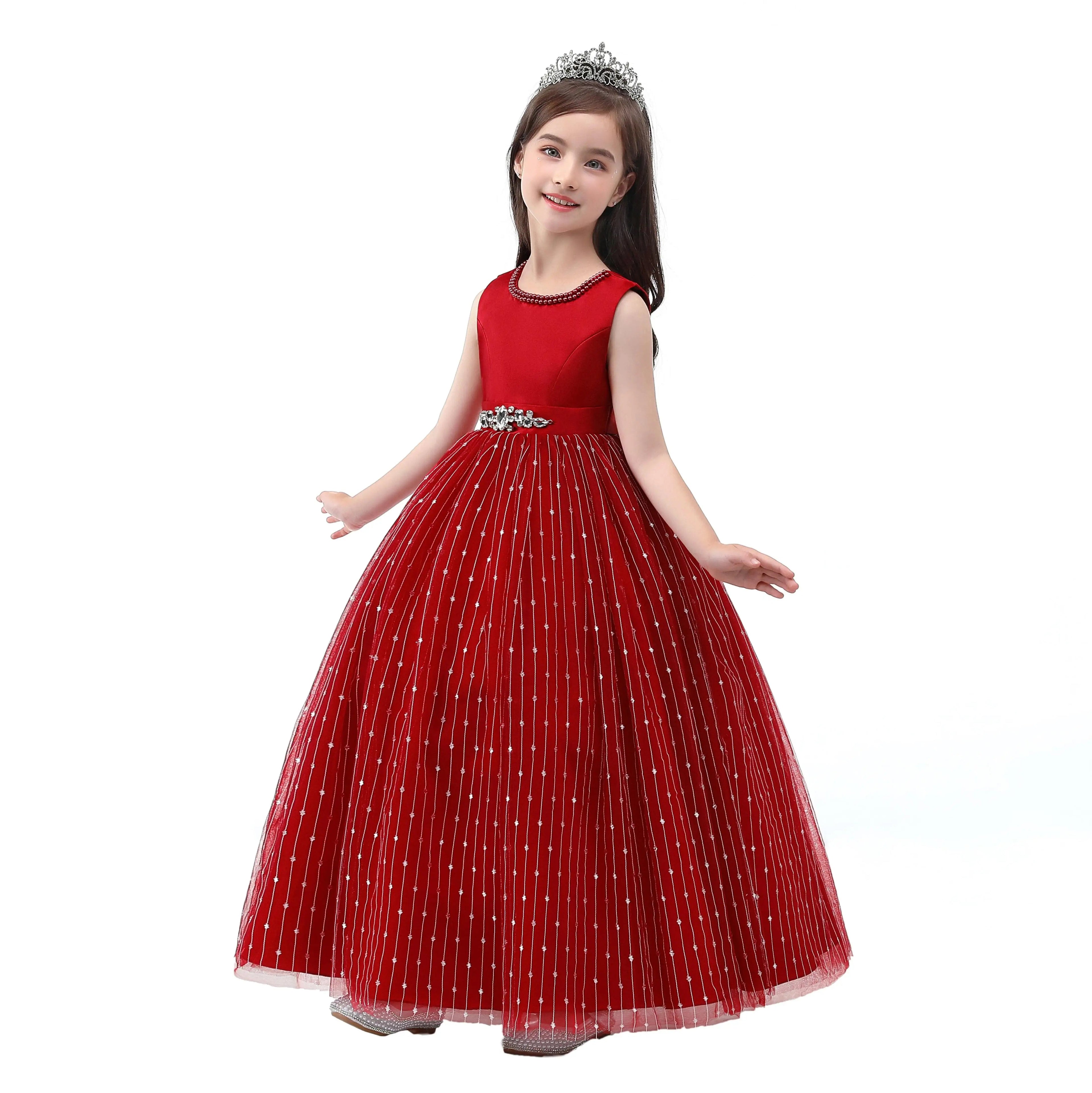 New Princess dress Large children's long dress Girl piano performance dress Festival party dress Beauty hair & fashionfj