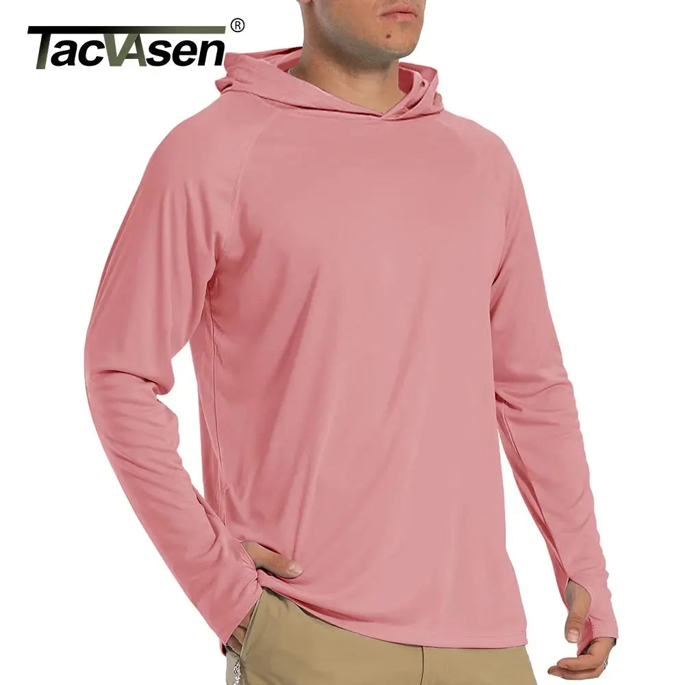 TACVASEN Sun Protection T-Shirts Mens Long Sleeve Hoodie Casual UV-Proof T-Shirts Breathable Lightweight Quick Dry T shirts Male Beauty hair & fashionfj