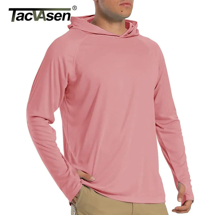 TACVASEN Sun Protection T-Shirts Mens Long Sleeve Hoodie Casual UV-Proof T-Shirts Breathable Lightweight Quick Dry T shirts Male Beauty hair & fashionfj