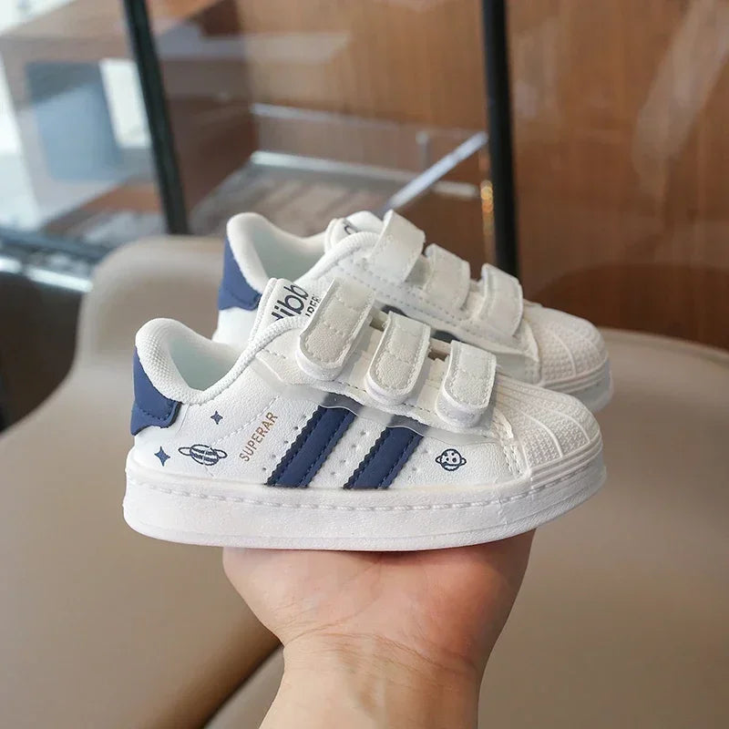 Children's Sneakers Kids Fashion Design White Non-slip Casual Shoes for Boys Girls Hook Breathable Sneakers Toddler Outdoor Shoe