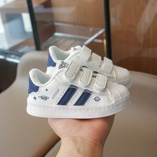 Children's Sneakers Kids Fashion Design White Non-slip Casual Shoes for Boys Girls Hook Breathable Sneakers Toddler Outdoor Shoe