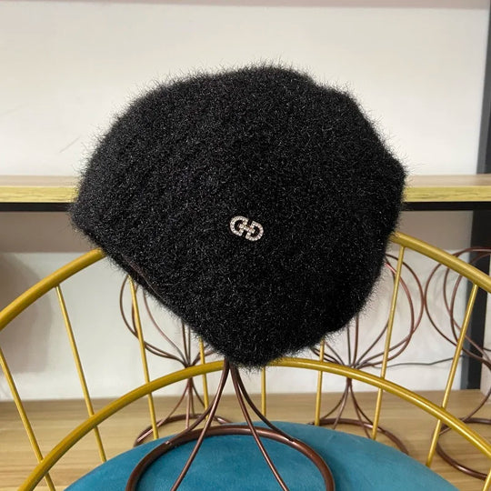 Winter Hats for Women Warm Thick Beanies Girls Outdoor Headwear Knitted Skulls Elastic New Striped Diamond Female Casual Hats
