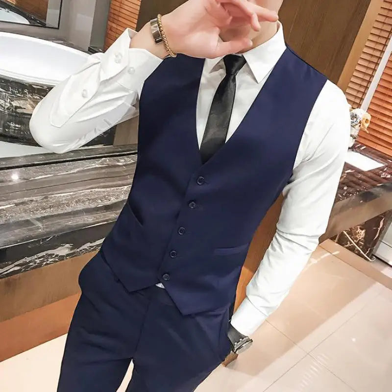 M-5XL Plus Size Men's Slim Fit Mens Suit Vest Casual Suit Vest Man Formal Businss Vests Male Waistcoat Gilet Homme XXXXXL Beauty hair & fashionfj