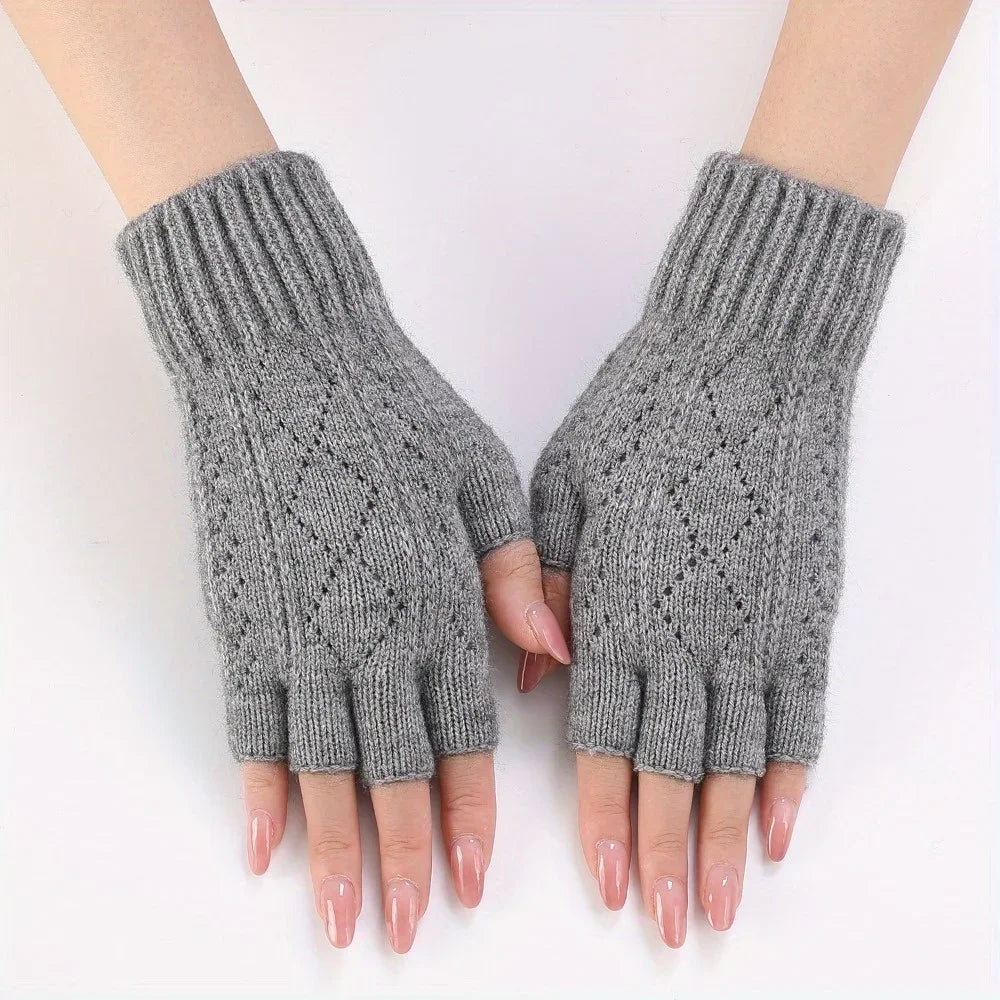 Thermal Winter Half Finger Knitted Gloves for Men and Women -Warm, Breathable and Comfortable for Outdoor Activities and Fitness