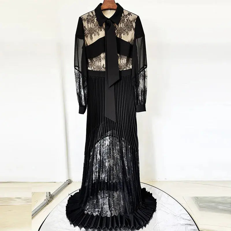 Luxury Embroidery Lace Formal Dress For Women Summer Auutmn Sexy Long Sleeve Floor Length Maxi Prom Evening Dresses Beauty hair & fashionfj