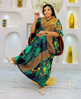 2025 new arrivals loose women/lady summer maxi dress long print short sleeve ankara african style Beauty hair & fashionfj