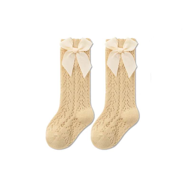 Babys Girls Princess Knitted Mesh Socks Cotton Infant Kids Girls Long Tube Socks 0-3T Summer Soft Toddler Girls Knee High Socks