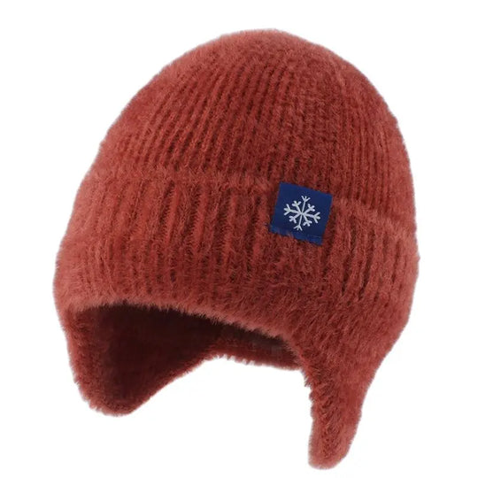 Soft Warm Winter Hats For Women Faux Fur Knitted Hat Outdoor Ears Protection Plush Beanie Bonnet Fashion Street Hip Hop Cap
