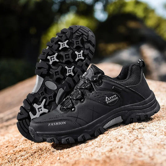 Shoes for Men 2025 New Men Sneakers Leather Waterproof Mountaineering Camping Hiking Shoes Thick Sole Comfortable Running Shoes