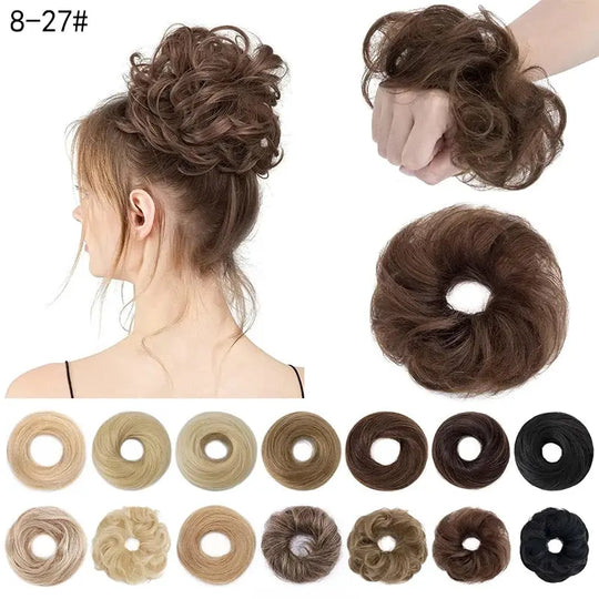 Short Ponytail Bun Hair Extensions Tousled Updo Bun Hairpieces With Elastic Rubber Band Hair Accessories Beauty hair & fashionfj