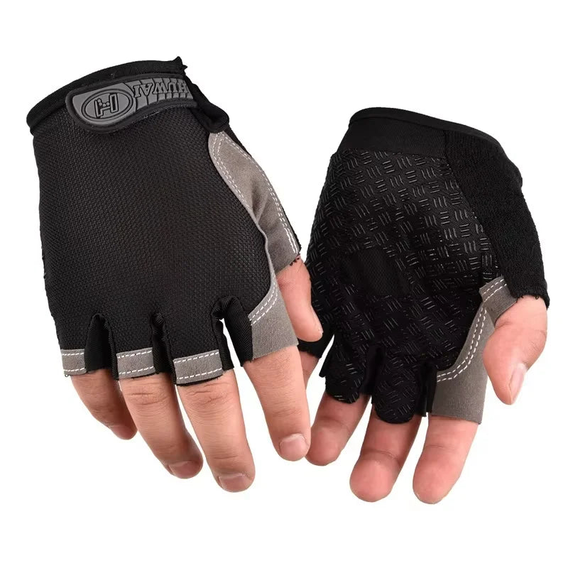 Women's winter gloves, thickened men's outdoor cycling gloves, connected finger gloves, half finger gloves, cotton new style